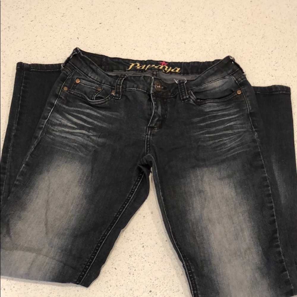 Papaya black skinny leg jeans junior size 7
